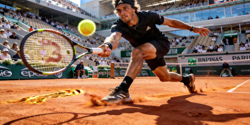 法国网球公开赛红土场地选手击球瞬间